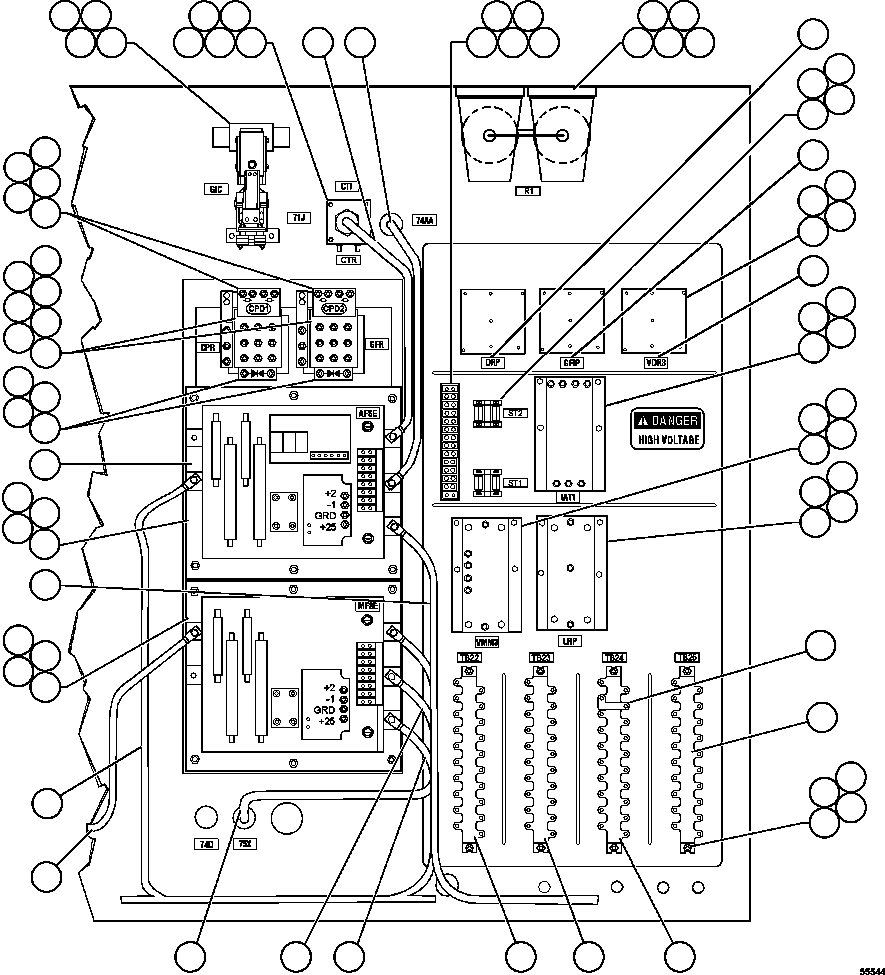 Komatsu parts book diagram for AFE47-GG 730E S/N A30600-A30601 & A30604-A30605    ROSSING (Trolley): CONTROL CABINET ASSEMBLY