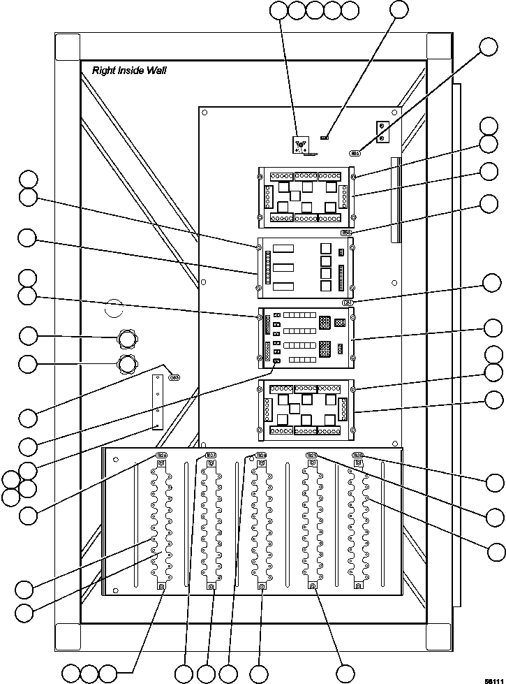 Komatsu parts book diagram for AFE47-GG 730E S/N A30600-A30601 & A30604-A30605    ROSSING (Trolley): CONTROL CABINET ASSEMBLY - RH SIDE ( 1/2)