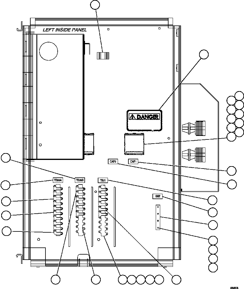 Komatsu parts book diagram for AFE47-GG 730E S/N A30600-A30601 & A30604-A30605    ROSSING (Trolley): CONTROL CABINET ASSEMBLY - RH SIDE ( 2/2)