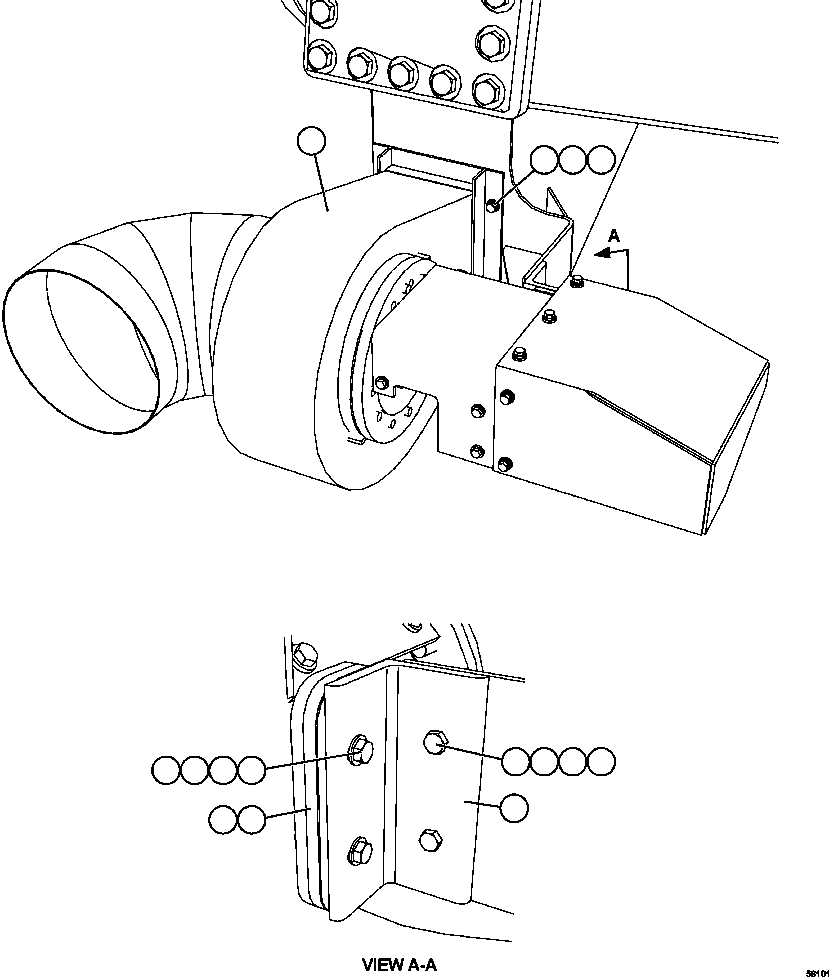Komatsu parts book diagram for AFE47-GG 730E S/N A30600-A30601 & A30604-A30605    ROSSING (Trolley): AUXILIARY BLOWER INSTALLATION