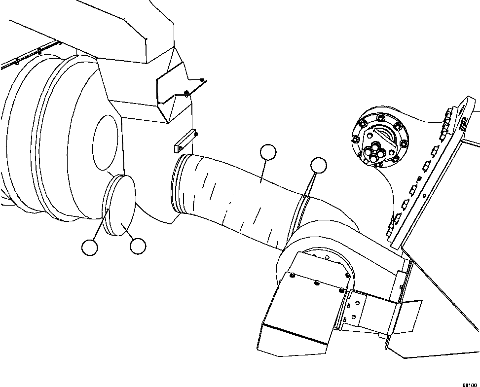 Komatsu parts book diagram for AFE47-GG 730E S/N A30600-A30601 & A30604-A30605    ROSSING (Trolley): AXLE BLOWER HOSE