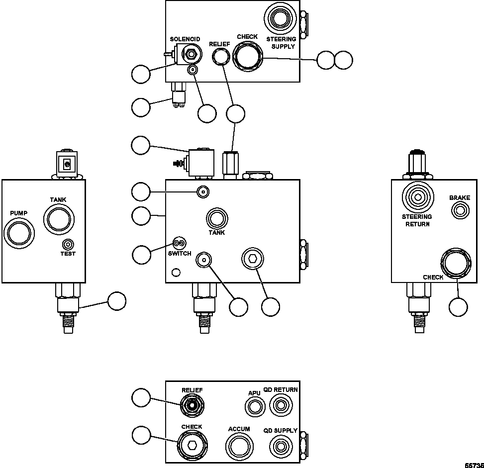 Dump Trucks Komatsu / AFE47-GP 730E S/N A30628 - A30629 & A30632   KUMBA KOLOMELA(AFE47-GP) / BLEEDDOWN MANIFOLD VALVE ASSEMBLY      PC1842(498 : 55735)