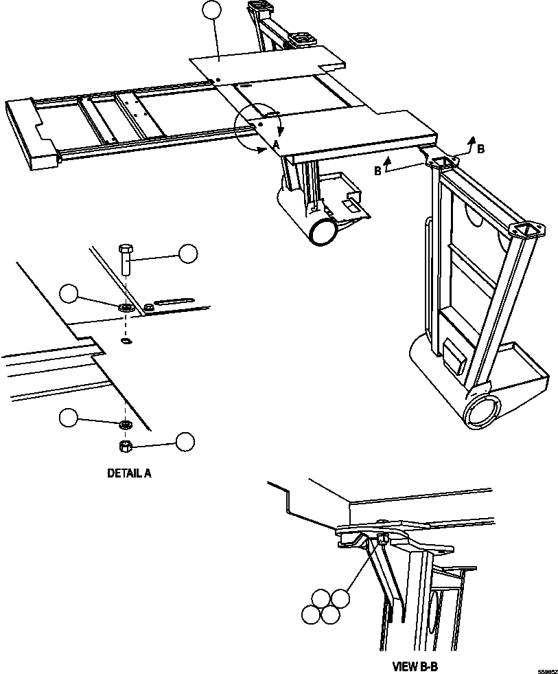 Komatsu parts book diagram for AFE47-GV 730E S/N A30648 - A30649   FOSKOR: CENTER DECK INSTALLATION