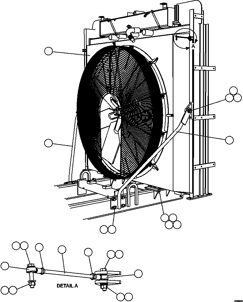 Komatsu parts book diagram for AFE47-GV 730E S/N A30648 - A30649   FOSKOR: RADIATOR INSTALLATION