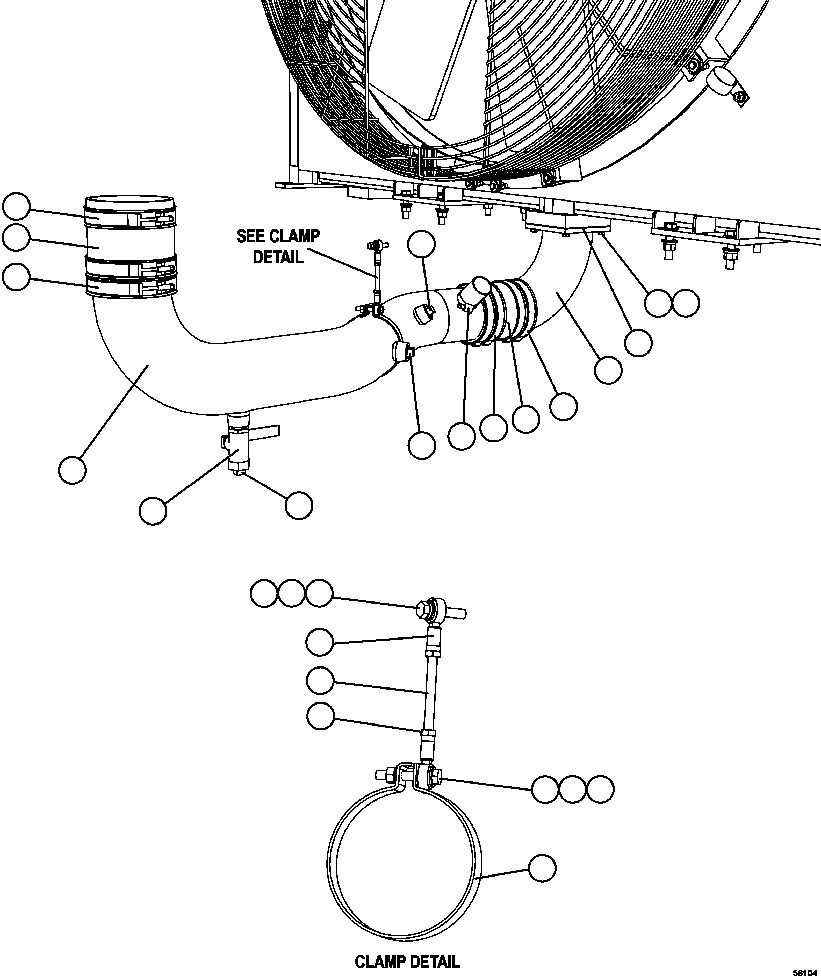 Komatsu parts book diagram for AFE47-GV 730E S/N A30648 - A30649   FOSKOR: RADIATOR PIPING   2/2