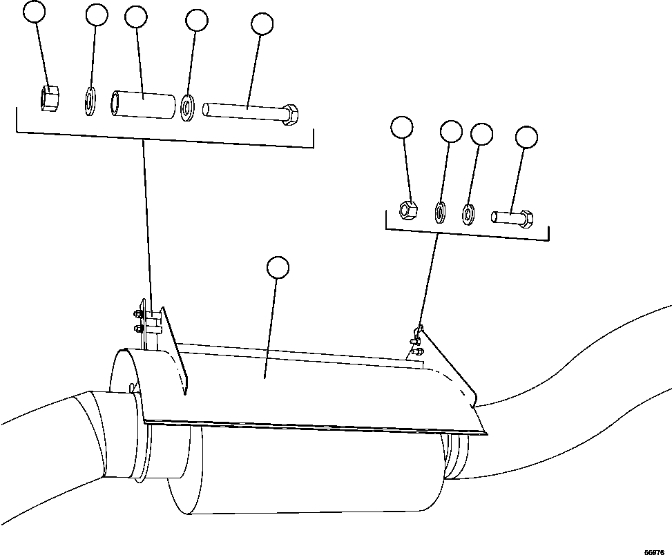Komatsu parts book diagram for AFE47-GV 730E S/N A30648 - A30649   FOSKOR: MUFFLER SHIELD