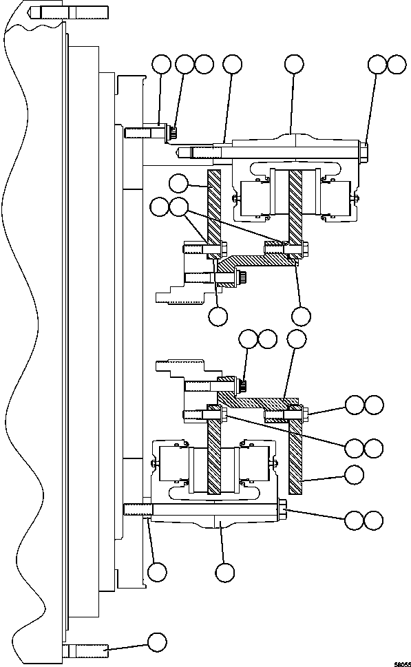 Komatsu parts book diagram for AFE47-GV 730E S/N A30648 - A30649   FOSKOR: REAR BRAKE/PARKING BRAKE INSTALLATION