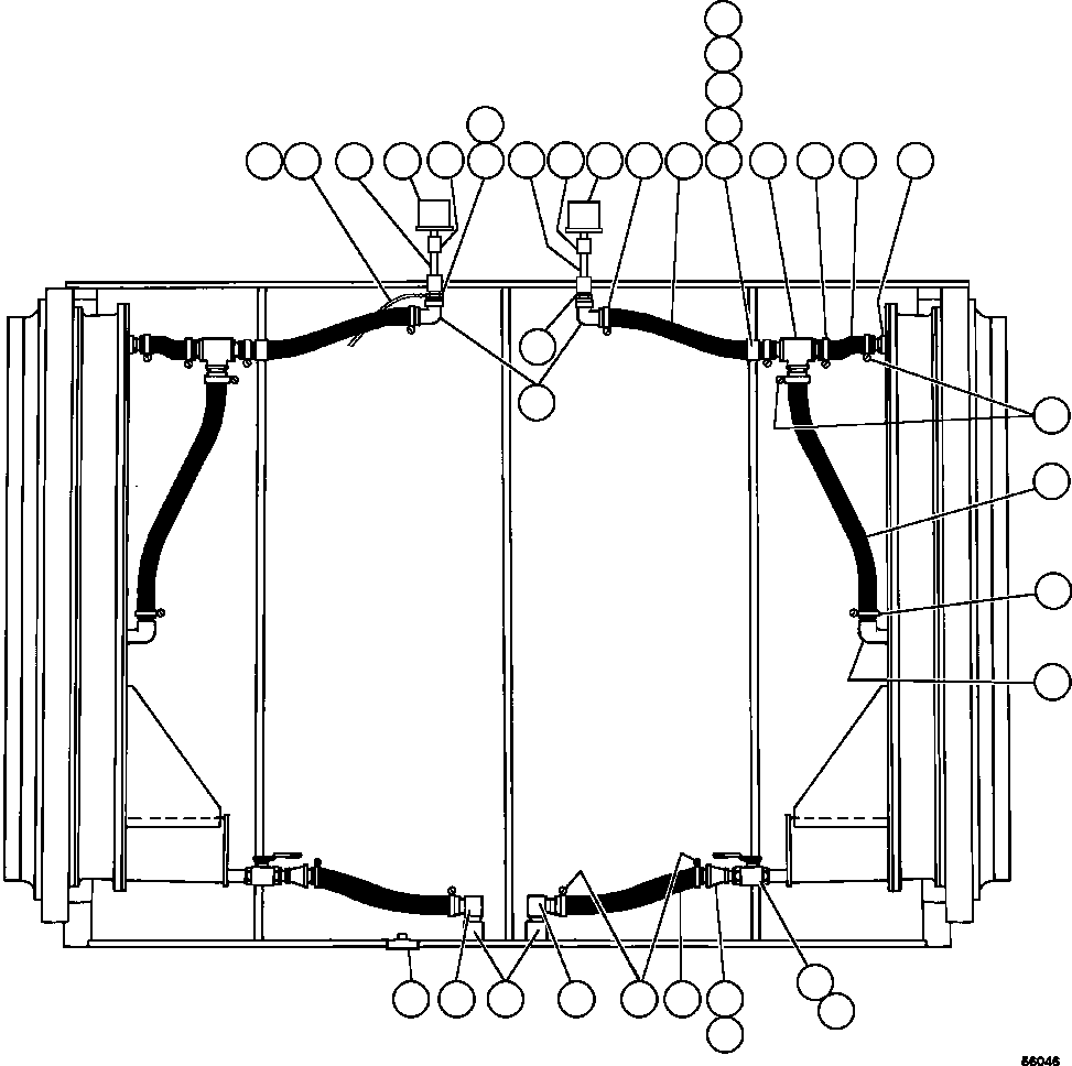 Komatsu parts book diagram for AFE47-GV 730E S/N A30648 - A30649   FOSKOR: WHEEL MOTOR PIPING