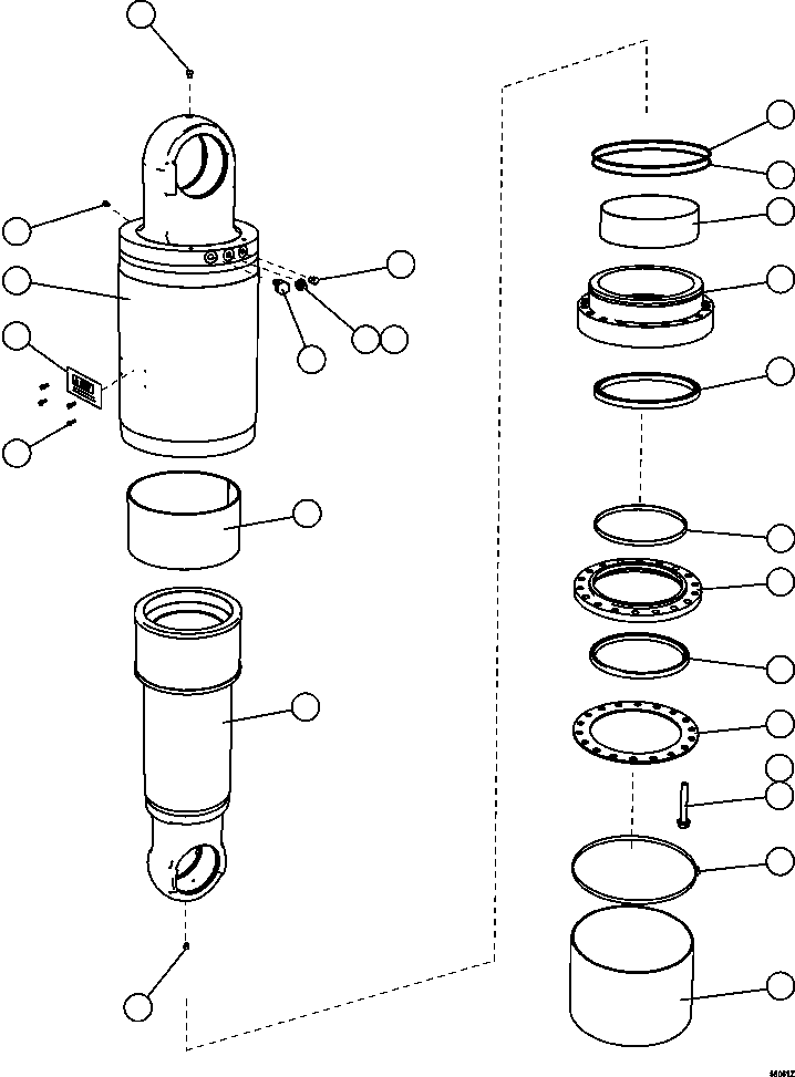 Komatsu parts book diagram for AFE47-GV 730E S/N A30648 - A30649   FOSKOR: REAR SUSPENSION ASSEMBLY           EJ8859