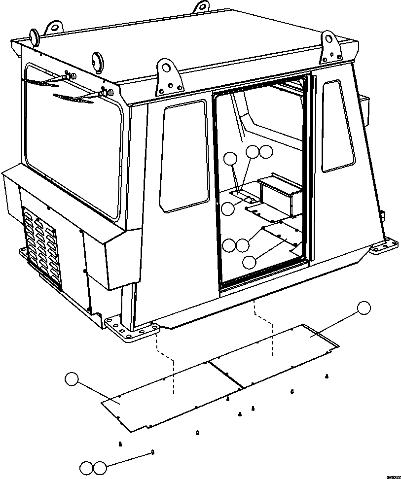 Komatsu parts book diagram for AFE47-GV 730E S/N A30648 - A30649   FOSKOR: CAB ACCESS COVERS
