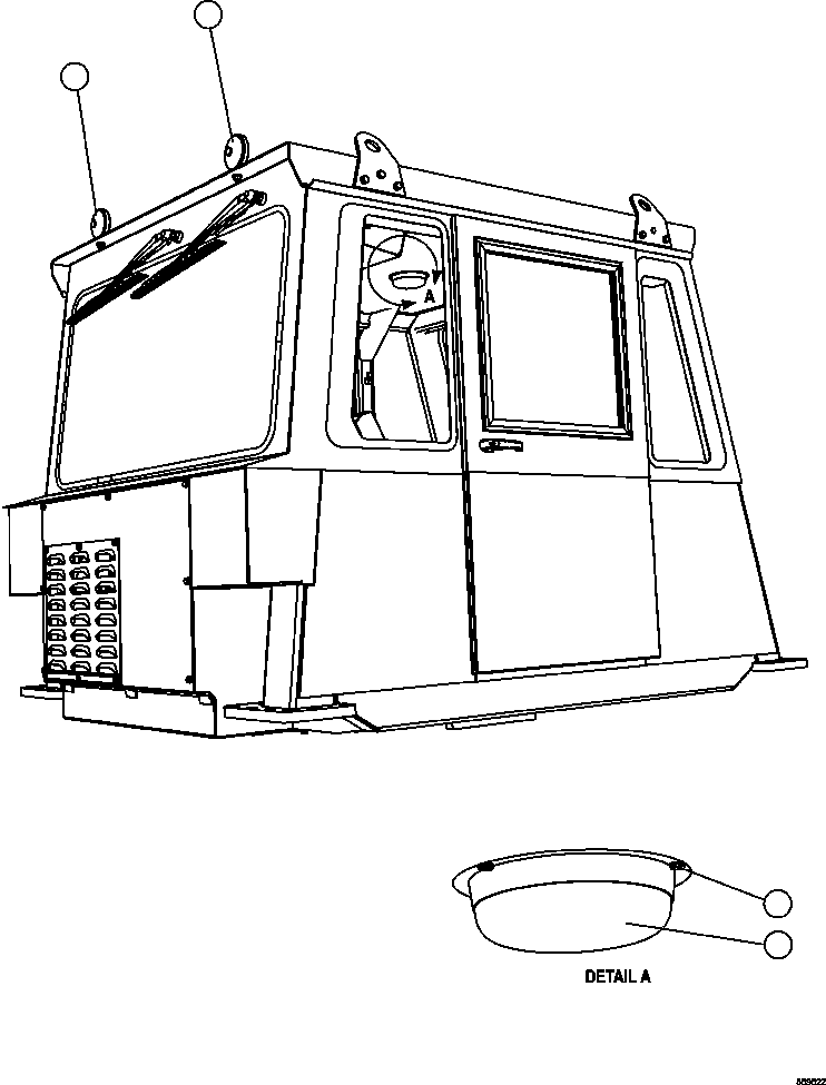 Komatsu parts book diagram for AFE47-GV 730E S/N A30648 - A30649   FOSKOR: CAB LIGHTS