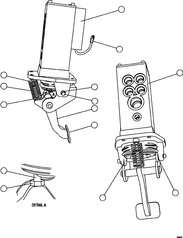 Komatsu parts book diagram for AFE47-GV 730E S/N A30648 - A30649   FOSKOR: BRAKE VALVE PEDAL ASSEMBLY           PC2027