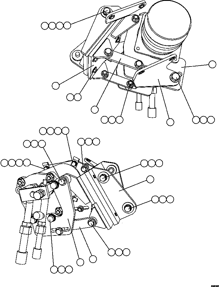 Komatsu parts book diagram for AFE47-GV 730E S/N A30648 - A30649   FOSKOR: AIR CONDITIONER COMPRESSOR INSTALLATION   2/2