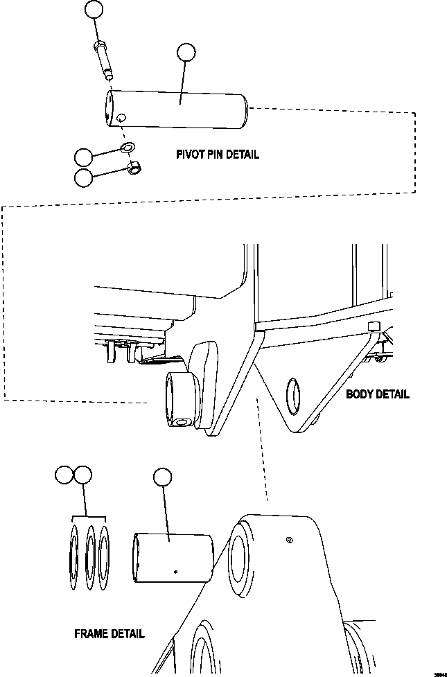 Komatsu parts book diagram for AFE47-GV 730E S/N A30648 - A30649   FOSKOR: BODY PIVOT