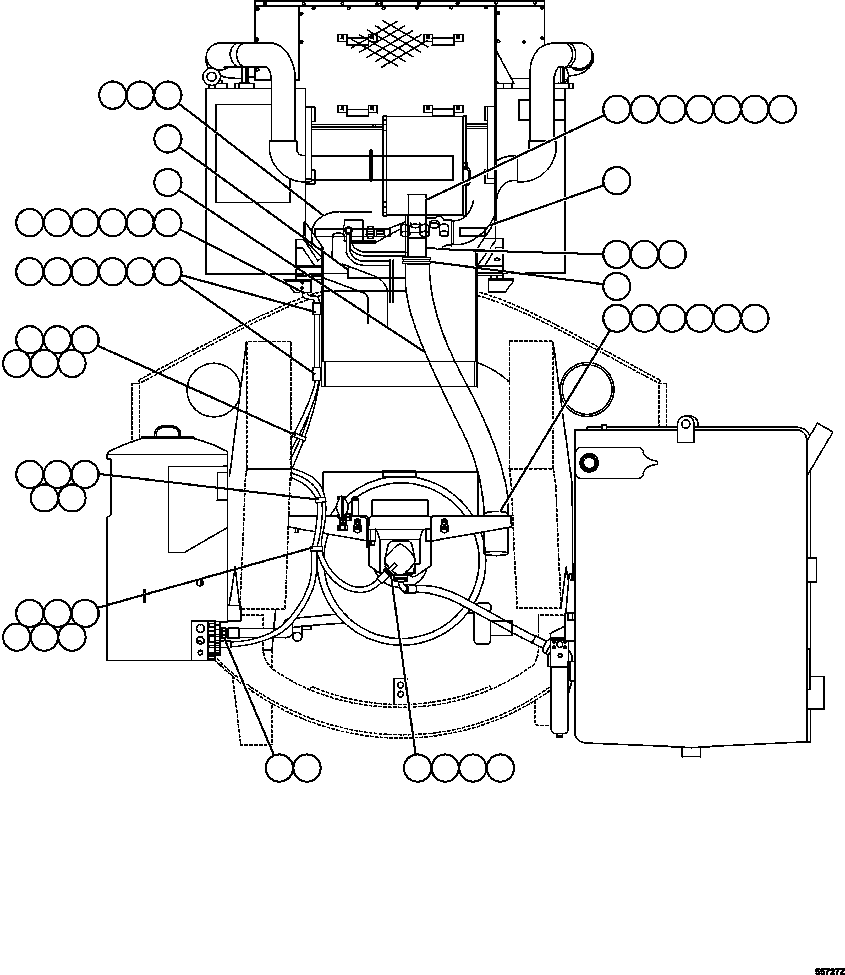 Komatsu parts book diagram for AFE47-GV 730E S/N A30648 - A30649   FOSKOR: AIR INTAKE FILTRATION INSTALLATION - 1