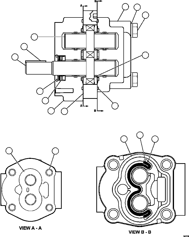 Komatsu parts book diagram for AFE47-GV 730E S/N A30648 - A30649   FOSKOR: HYDRAULIC MOTOR ASSEMBLY        PC0245