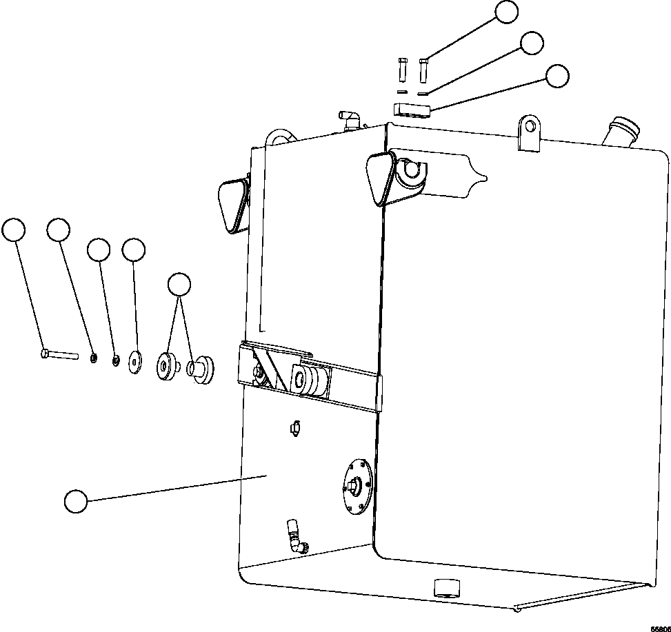 Komatsu parts book diagram for AFE47-GV 730E S/N A30648 - A30649   FOSKOR: FUEL TANK MOUNTING