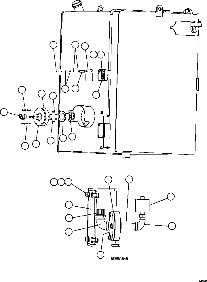 Komatsu parts book diagram for AFE47-GV 730E S/N A30648 - A30649   FOSKOR: FUEL TANK INSTALLATION