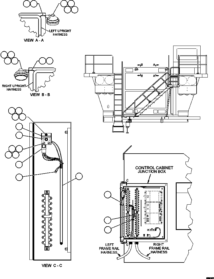 Komatsu parts book diagram for AFE47-GV 730E S/N A30648 - A30649   FOSKOR: DIAGONAL LADDER LIGHTS & WIRING