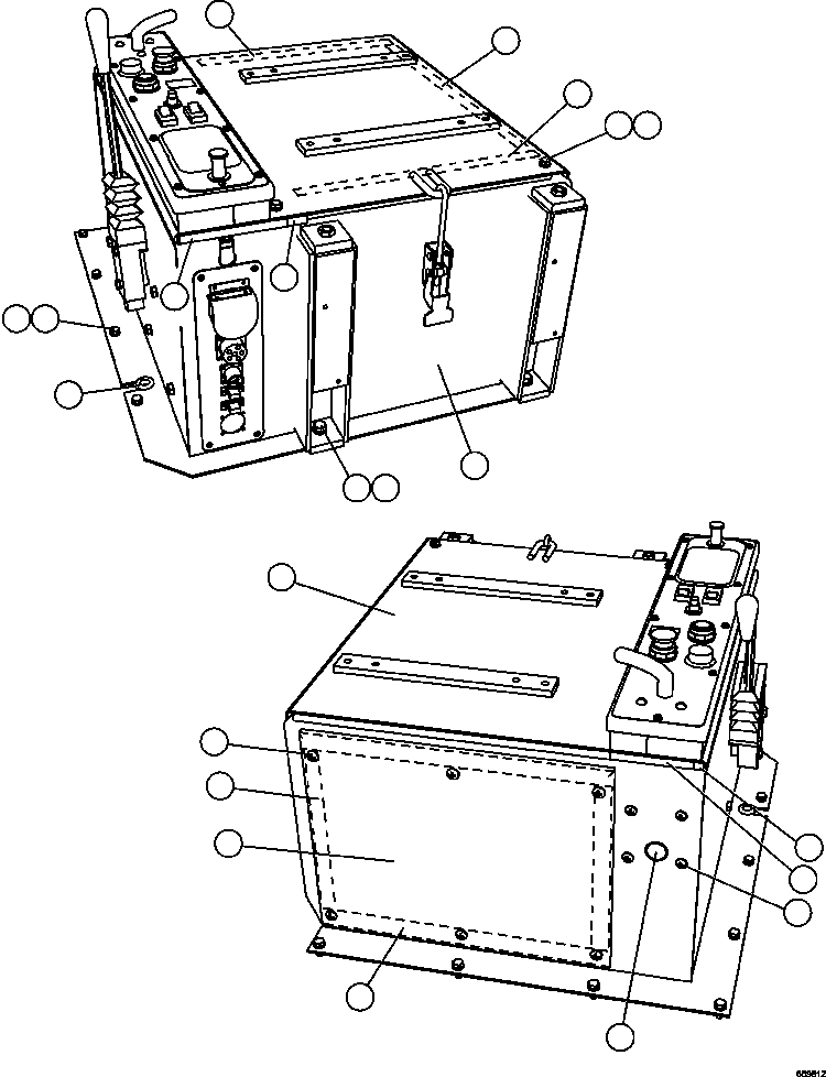 Komatsu parts book diagram for AFE47-GV 730E S/N A30648 - A30649   FOSKOR: CAB INTERFACE COMPARTMENT      1/4