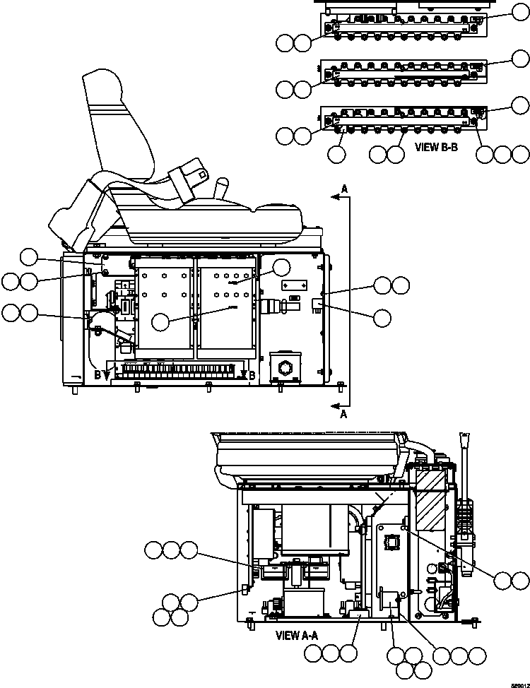 Komatsu parts book diagram for AFE47-GV 730E S/N A30648 - A30649   FOSKOR: CAB INTERFACE COMPARTMENT      3/4