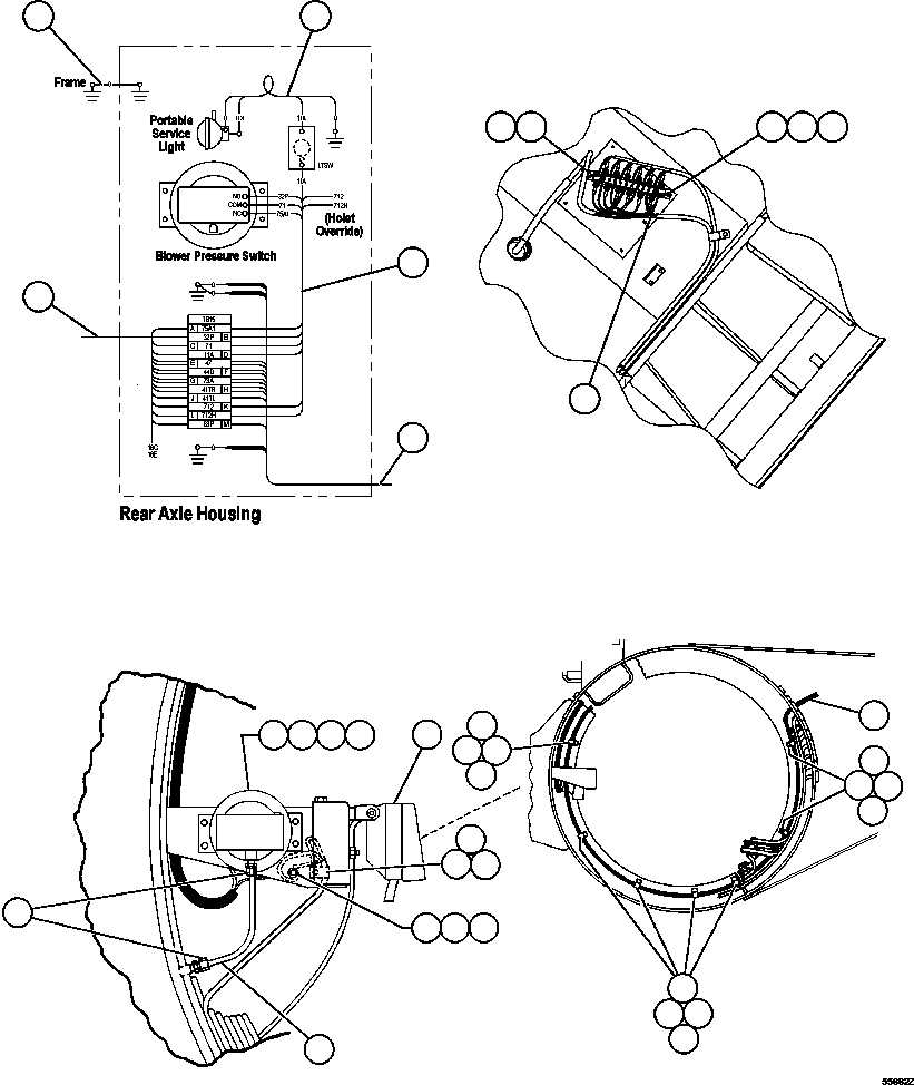 Komatsu parts book diagram for AFE47-GV 730E S/N A30648 - A30649   FOSKOR: AXLE HOUSING ELECTRICAL GROUP