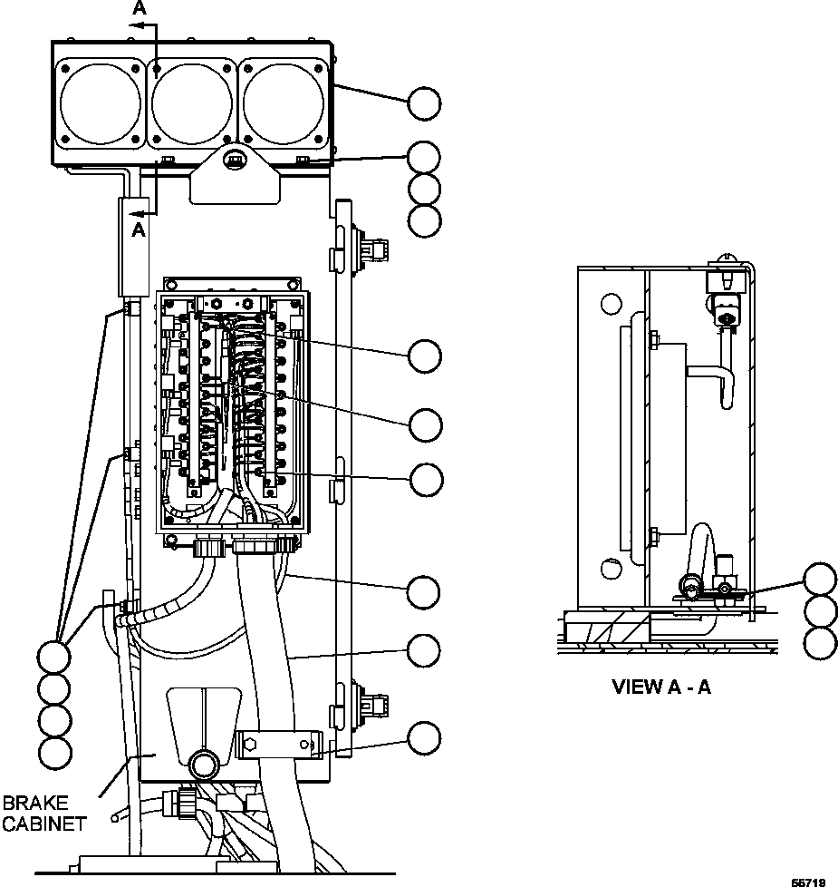 Komatsu parts book diagram for AFE47-GV 730E S/N A30648 - A30649   FOSKOR: PAYLOAD METER III - INDICATOR LIGHTS - LEFT DECK