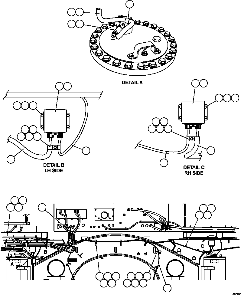 Komatsu parts book diagram for AFE47-GV 730E S/N A30648 - A30649   FOSKOR: PAYLOAD METER III - FRONT SUSPENSIONS