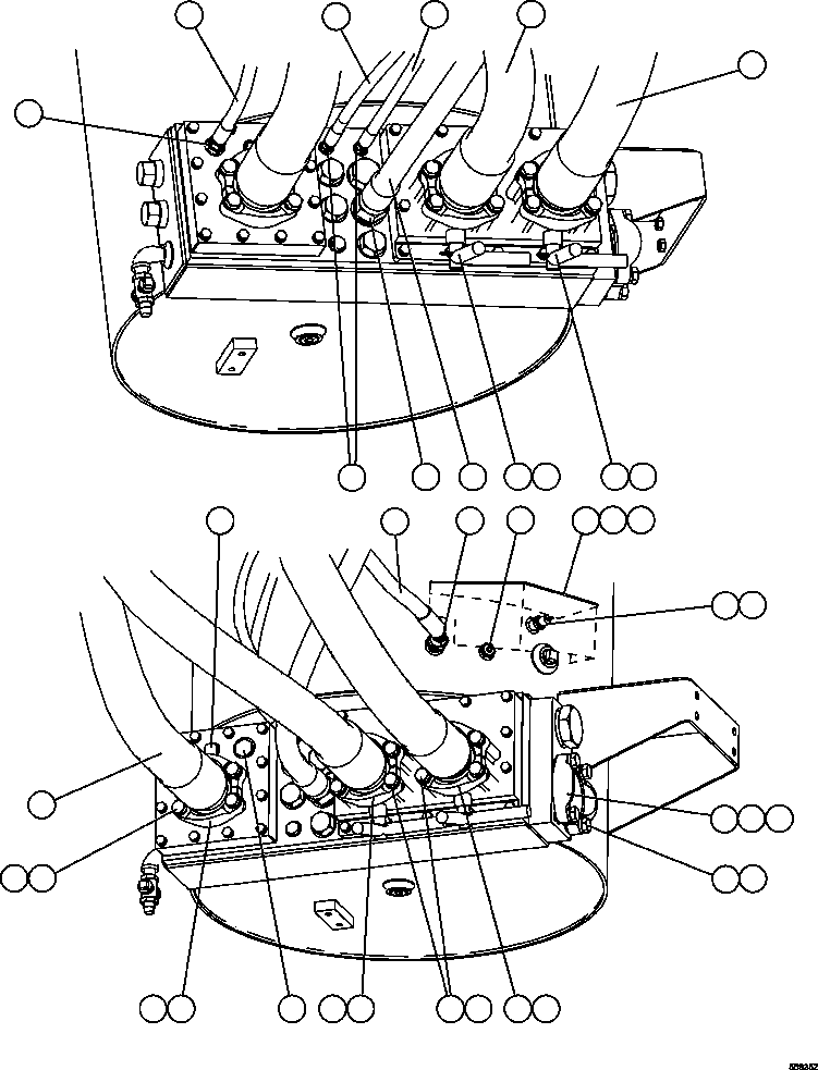Komatsu parts book diagram for AFE47-GV 730E S/N A30648 - A30649   FOSKOR: HYDRAULIC TANK PIPING