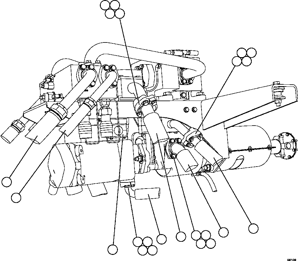 Komatsu parts book diagram for AFE47-GV 730E S/N A30648 - A30649   FOSKOR: PUMP MODULE PIPING   2/2