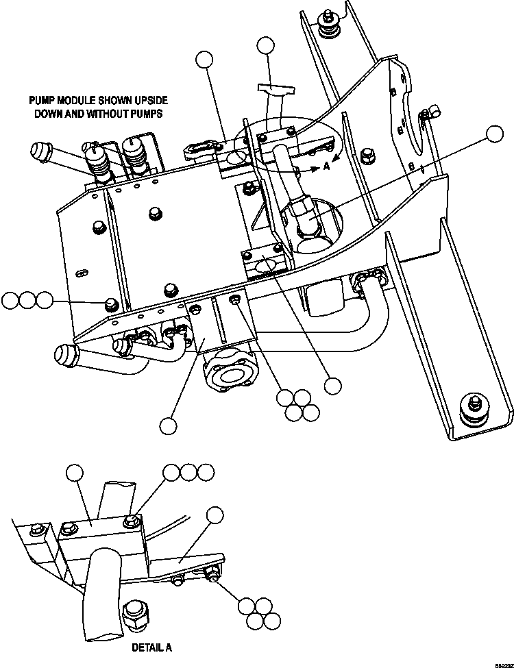 Komatsu parts book diagram for AFE47-GV 730E S/N A30648 - A30649   FOSKOR: PUMP MODULE   3/3