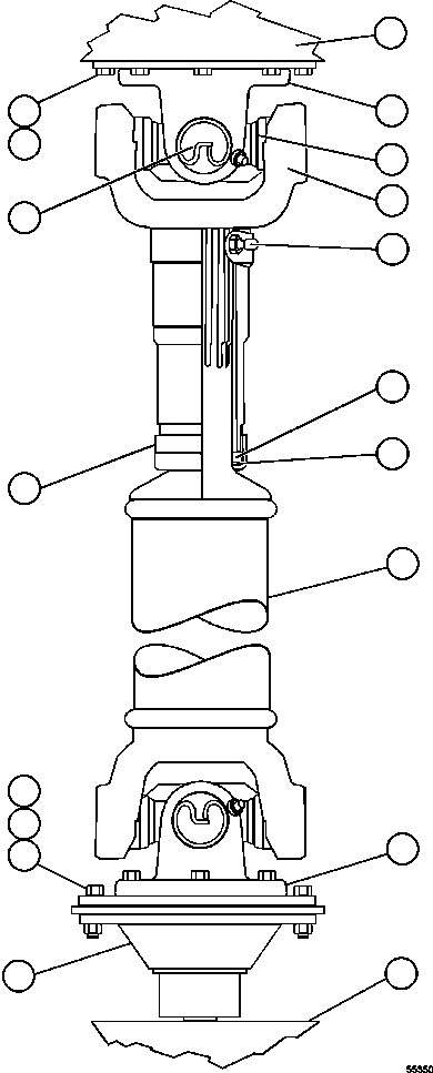 Komatsu parts book diagram for AFE47-GV 730E S/N A30648 - A30649   FOSKOR: DRIVE SHAFT INSTALLATION
