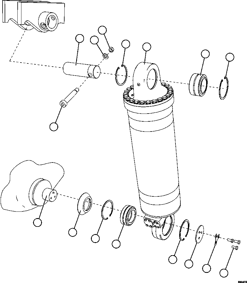 Komatsu parts book diagram for AFE47-GV 730E S/N A30648 - A30649   FOSKOR: HOIST CYLINDER INSTALLATION