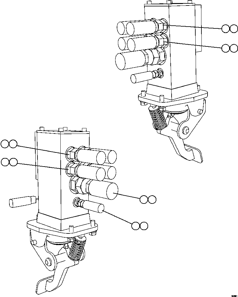 Komatsu parts book diagram for AFE47-GV 730E S/N A30648 - A30649   FOSKOR: BRAKE VALVE PIPING