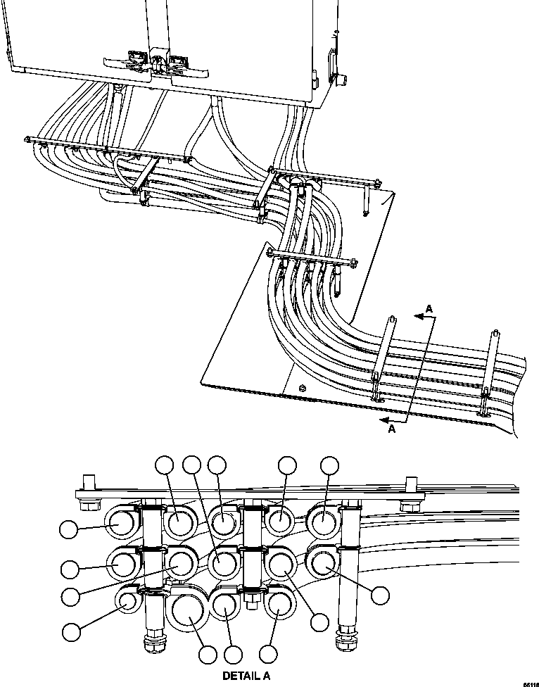 Komatsu parts book diagram for AFE47-GV 730E S/N A30648 - A30649   FOSKOR: HYDRAULICS CABINET/CAB PIPING   1/4