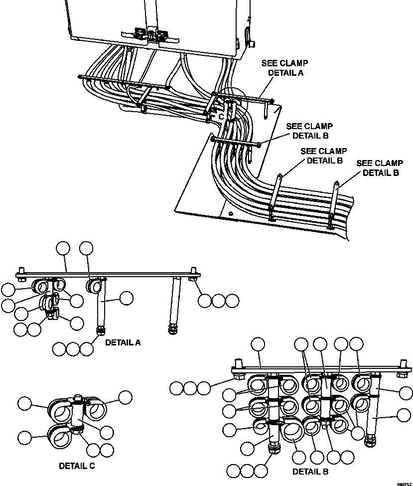Komatsu parts book diagram for AFE47-GV 730E S/N A30648 - A30649   FOSKOR: HYDRAULICS CABINET/CAB PIPING   3/4