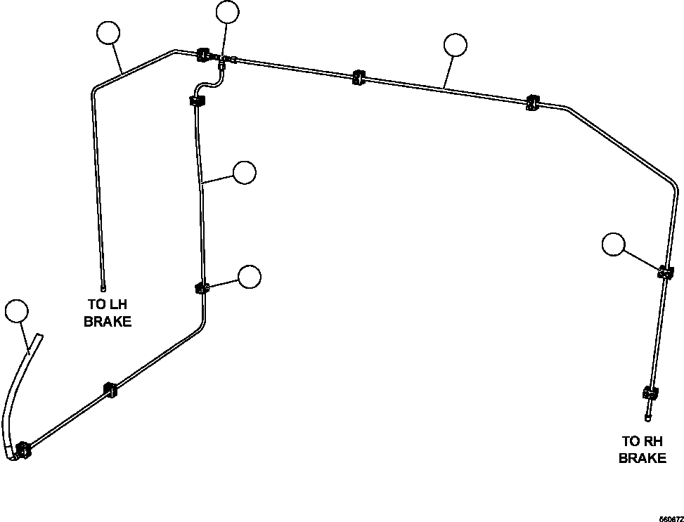 Komatsu parts book diagram for AFE47-GV 730E S/N A30648 - A30649   FOSKOR: FRONT BRAKE PIPING   1/2