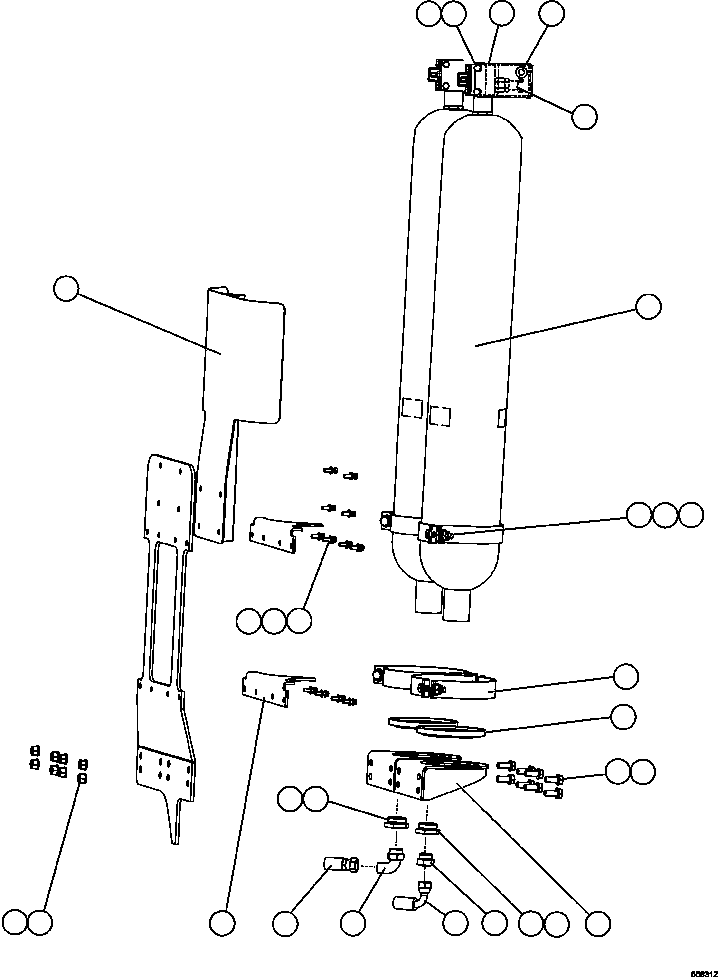 Komatsu parts book diagram for AFE47-GV 730E S/N A30648 - A30649   FOSKOR: STEERING ACCUMULATORS INSTALLATION