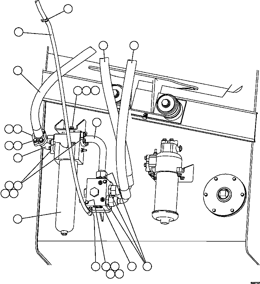 Komatsu parts book diagram for AFE47-GV 730E S/N A30648 - A30649   FOSKOR: STEERING FILTER & UNLOADER INSTALLATION