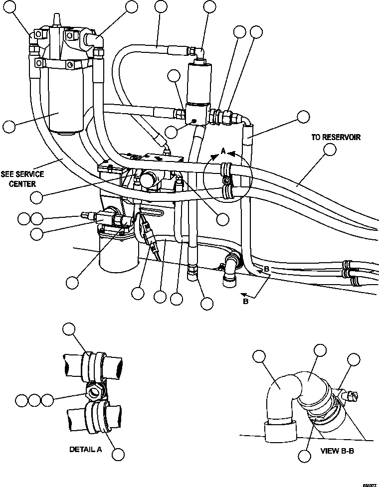 Komatsu parts book diagram for AFE47-GV 730E S/N A30648 - A30649   FOSKOR: AUTOMATIC LUBRICATION - PUMP INSTALLATION  1/2