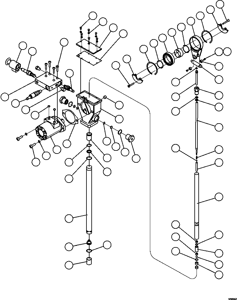 Komatsu parts book diagram for AFE47-GV 730E S/N A30648 - A30649   FOSKOR: LUBE PUMP ASSEMBLY     PC2372