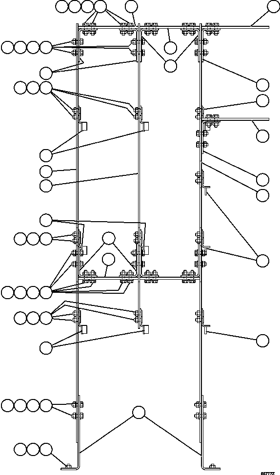 Komatsu parts book diagram for AFE47-GV 730E S/N A30648 - A30649   FOSKOR: ARC BARRIER ASSEMBLY            EG8405