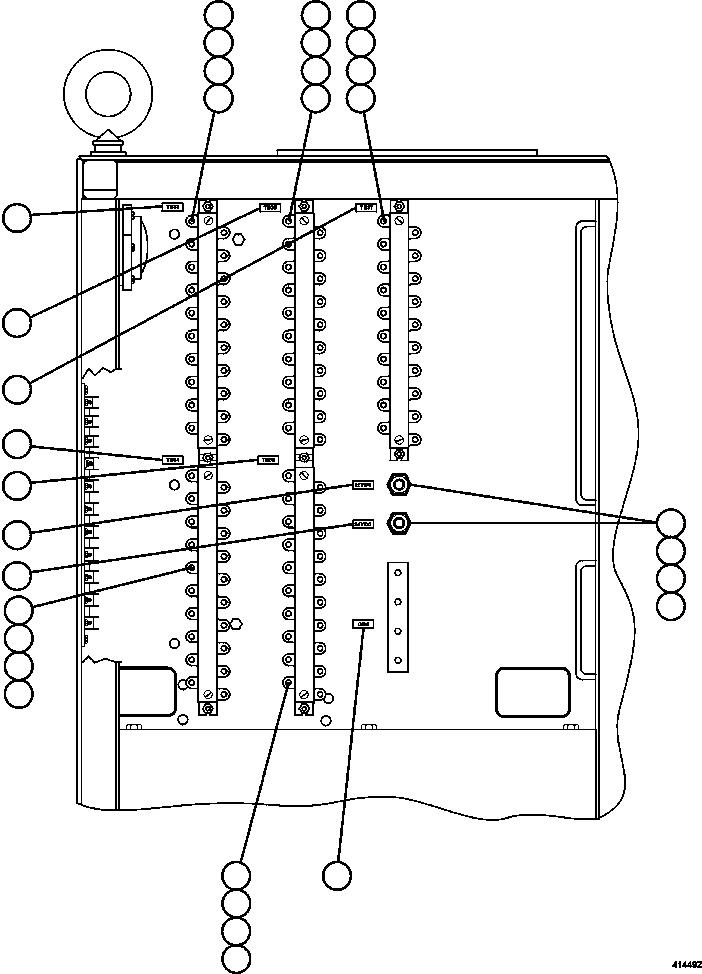 Komatsu parts book diagram for AFE47-GV 730E S/N A30648 - A30649   FOSKOR: CONTROL CABINET - REAR DOOR