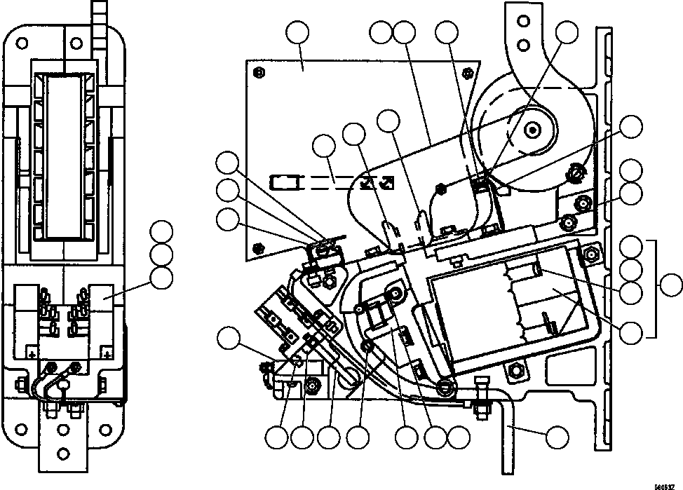 Komatsu parts book diagram for AFE47-GV 730E S/N A30648 - A30649   FOSKOR: CONTACTOR (AIR LESS)            PB9230