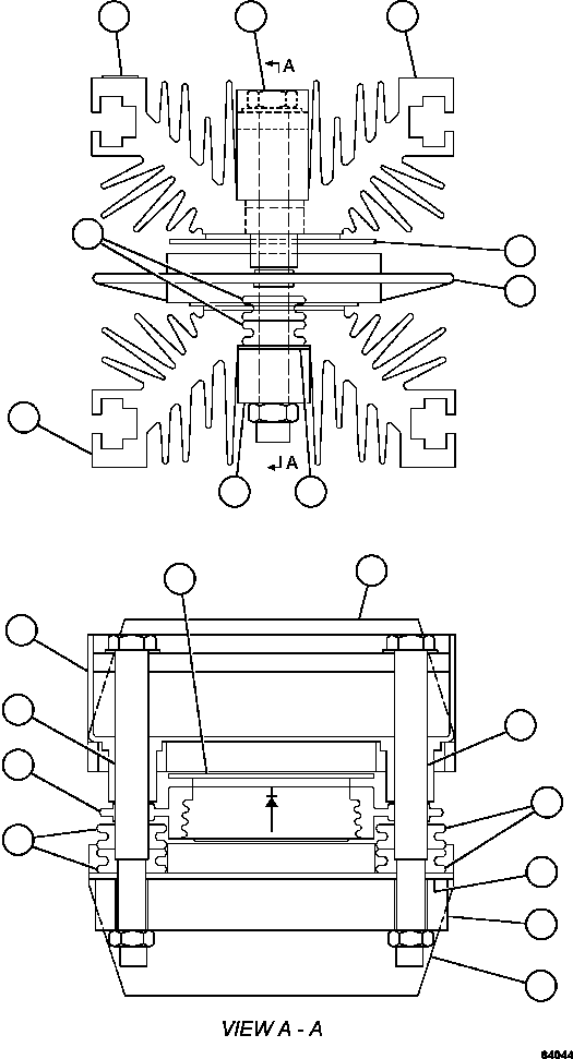 Komatsu parts book diagram for AFE47-GV 730E S/N A30648 - A30649   FOSKOR: DIODE/HEAT SINK ASSEMBLY          GE0558