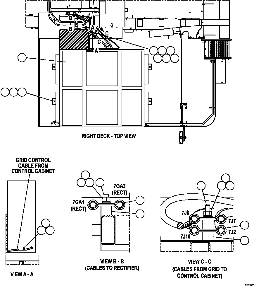 Komatsu parts book diagram for AFE47-GV 730E S/N A30648 - A30649   FOSKOR: GRID INSTALLATION & WIRING