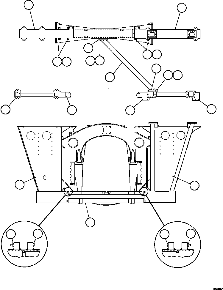 Dump Trucks Komatsu / AFE47-GW 730E S/N A30651 - A30655 & A30659 - A30668  OCP(AFE47-GW) / FRAME & UPRIGHTS(012 : 55064)