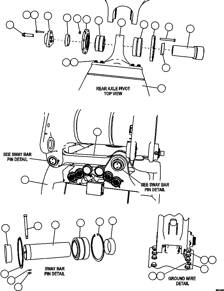 Dump Trucks Komatsu / AFE47-GW 730E S/N A30651 - A30655 & A30659 - A30668  OCP(AFE47-GW) / REAR AXLE INSTALLATION(104 : 56045)