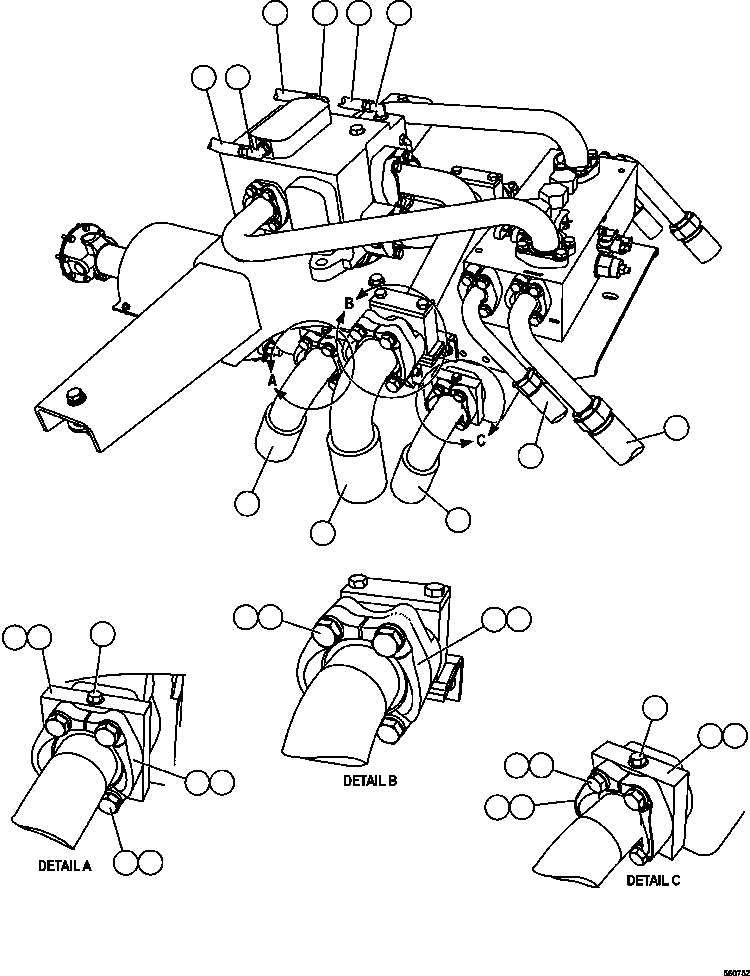 Dump Trucks Komatsu / AFE47-GY 730E S/N A30669 - A30674  RMK(AFE47-GY) / PUMP MODULE PIPING   1/2(392 : 56075)