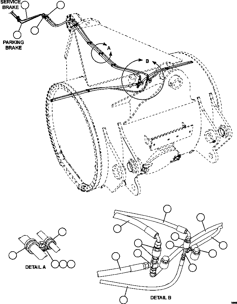 Dump Trucks Komatsu / AFE47-GY 730E S/N A30669 - A30674  RMK(AFE47-GY) / REAR BRAKE PIPING   1/3(464 : 56068)